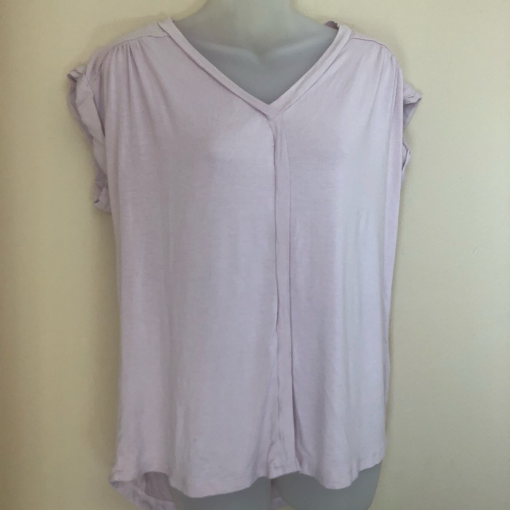 PLEIONE Soft Pink Cap Sleeve Blouse Small